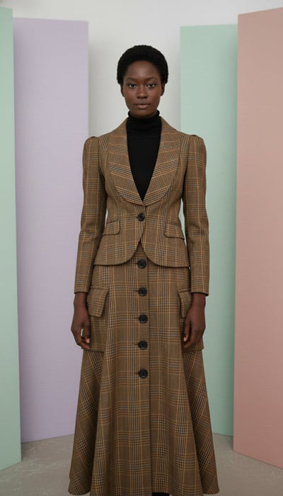 Women's Plaid Jacket Estella - EUG Fashion EugFashion 