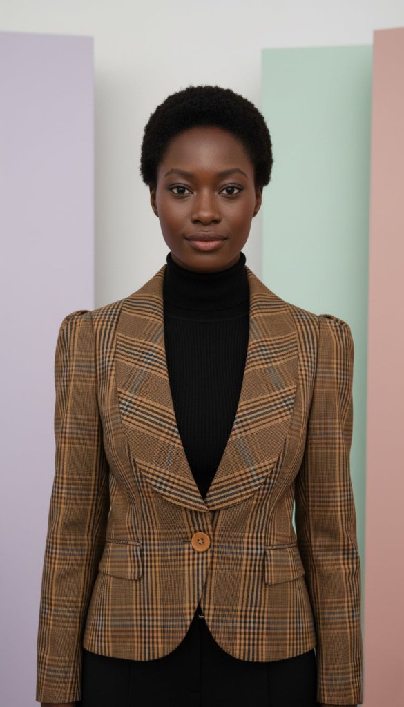 Women's Plaid Jacket Estella - EUG Fashion EugFashion 