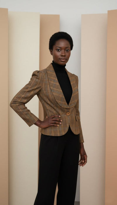 Women's Plaid Jacket Estella - EUG Fashion EugFashion 