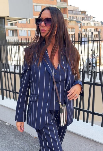 Women's Striped Blazer YAMAS - EUG FASHION EugFashion 