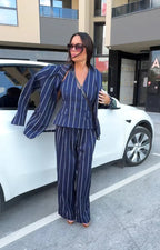 Women's Striped Three - Piece Suit YAMAS - EUG Fashion
