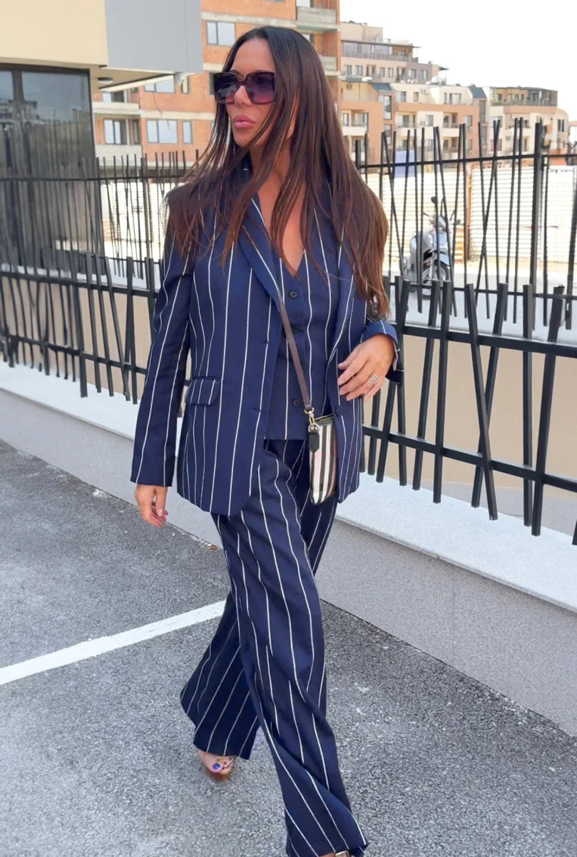 Women's Striped Three - Piece Suit YAMAS - EUG Fashion