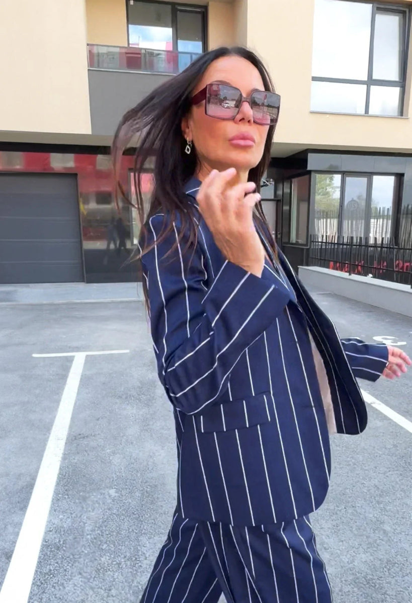 Women's Striped Three - Piece Suit YAMAS - EUG Fashion