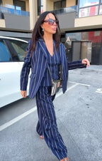 Women's Striped Three - Piece Suit YAMAS - EUG Fashion