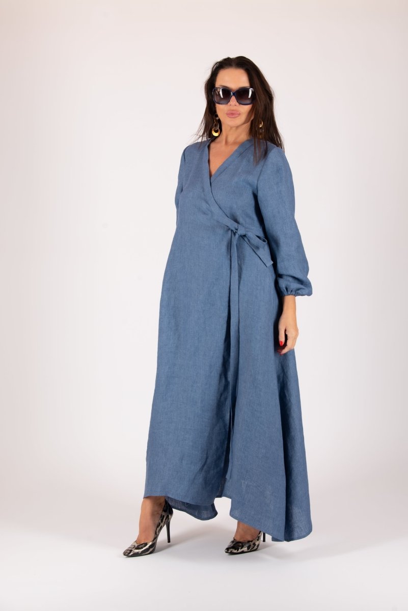 Wrap Linen Dress NAPOLI - EUG Fashion