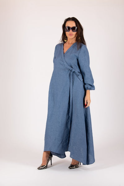 Wrap Linen Dress NAPOLI - EUG Fashion EugFashion 