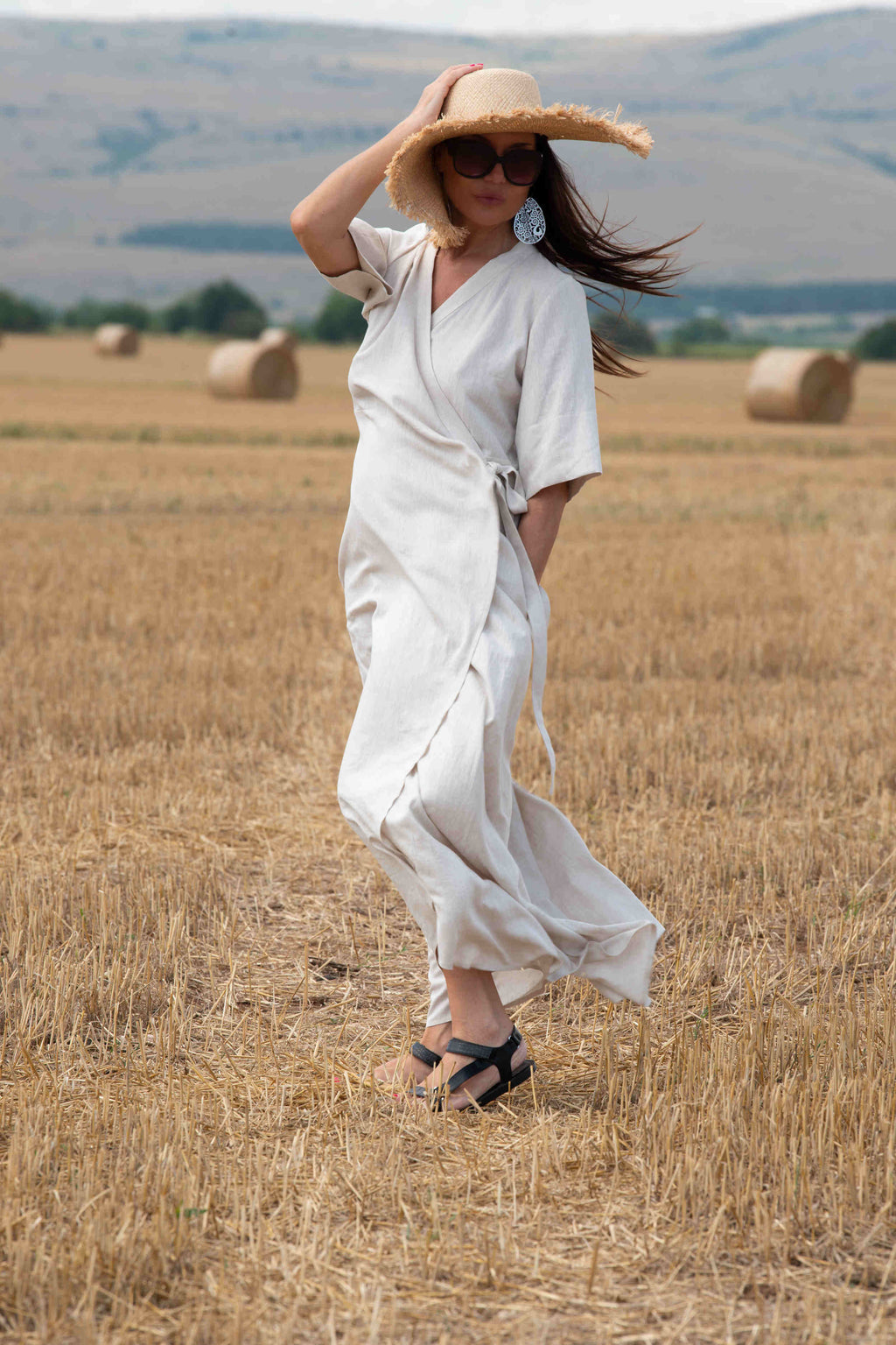 wrap linen dress - EUG fashion #natural