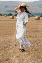 wrap linen dress - EUG fashion #natural