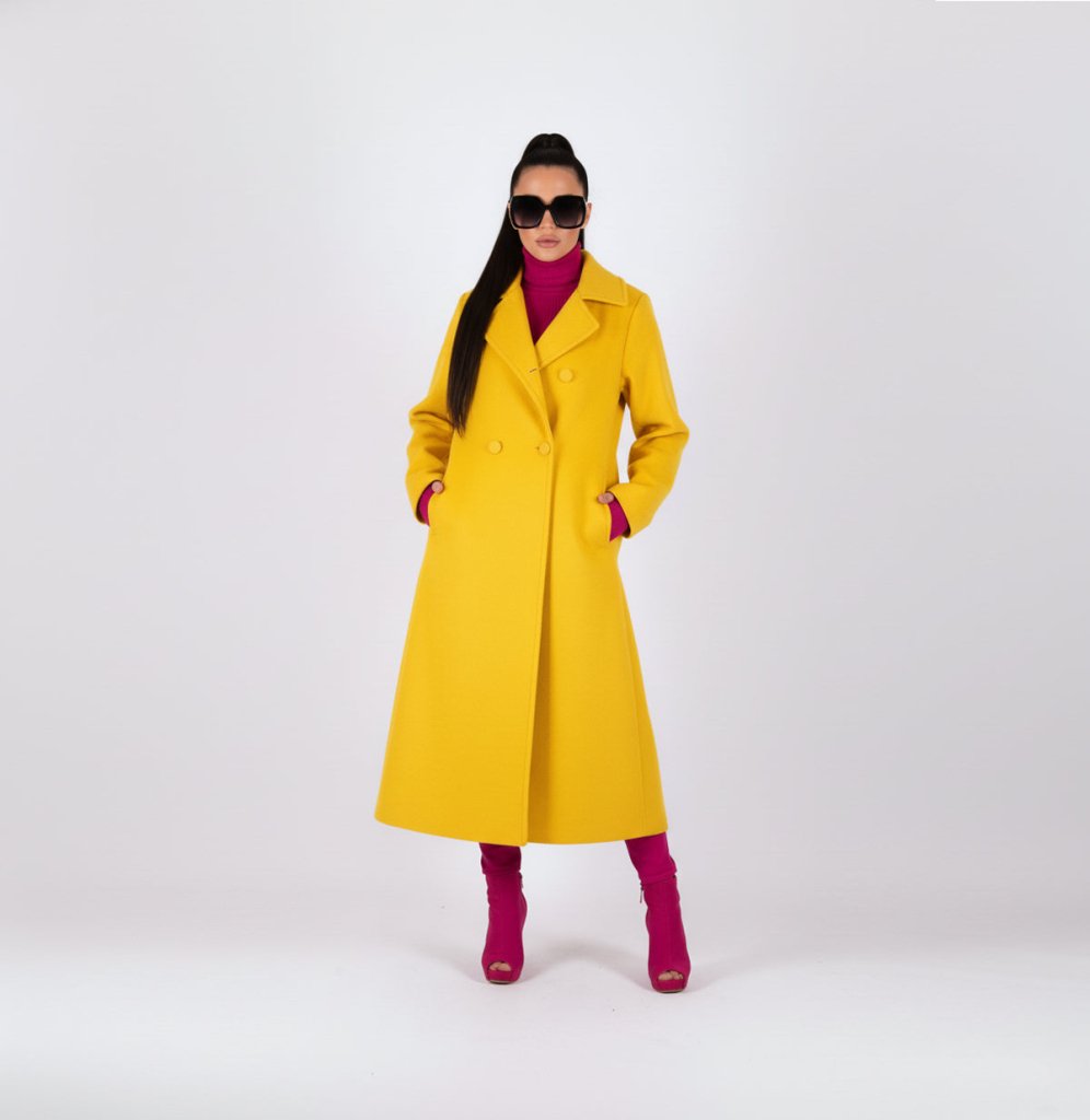 Yellow A Line Coat Kiara - EUG Fashion EugFashion 