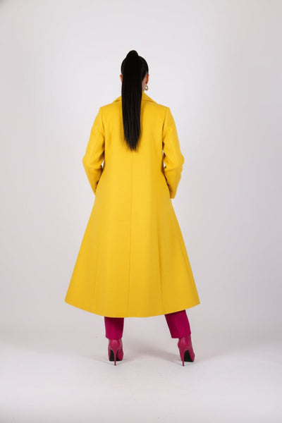 Yellow A Line Coat Kiara - EUG Fashion EugFashion 