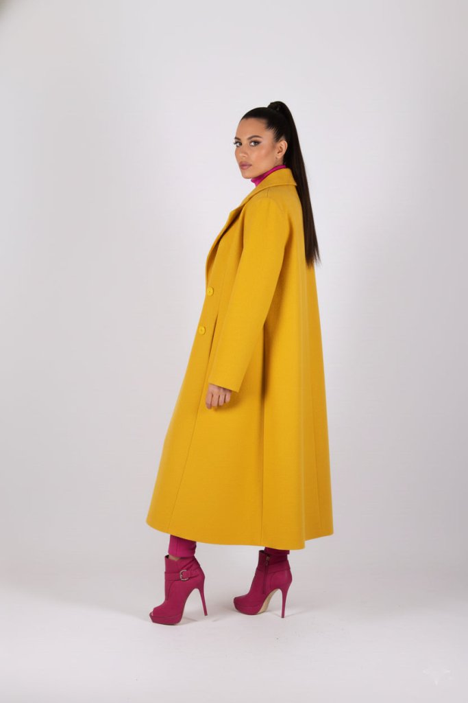Yellow A Line Coat Kiara - EUG Fashion EugFashion 