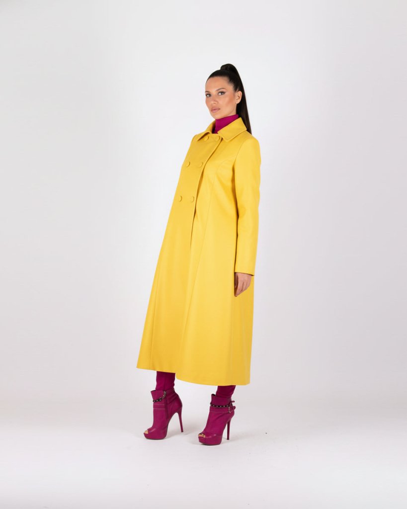 Yellow A Line Coat Kiara - EUG Fashion EugFashion 