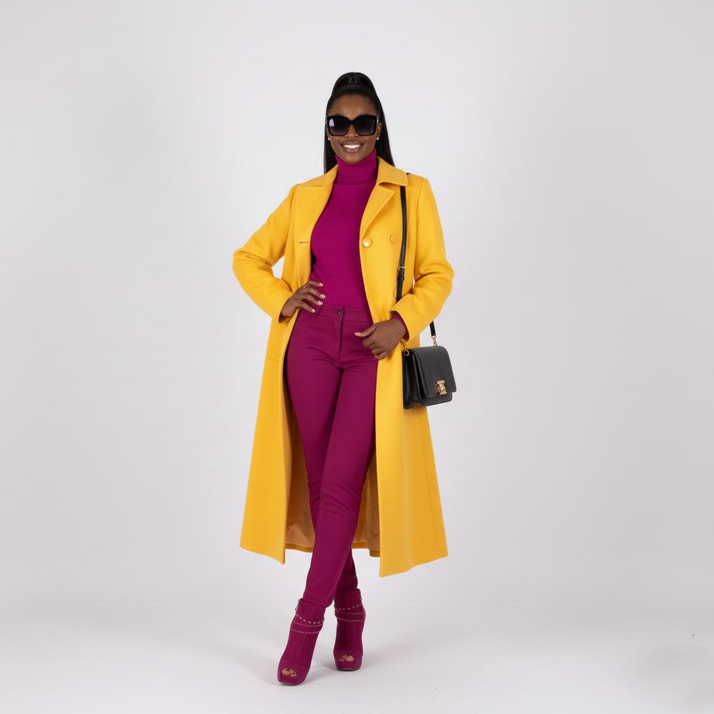 Yellow A Line Coat Kiara - EUG Fashion EugFashion 