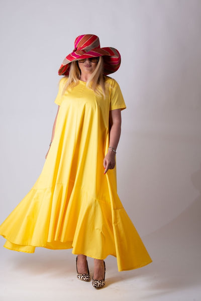 Yellow Summer Dress DIVA - EUG Fashion EugFashion 