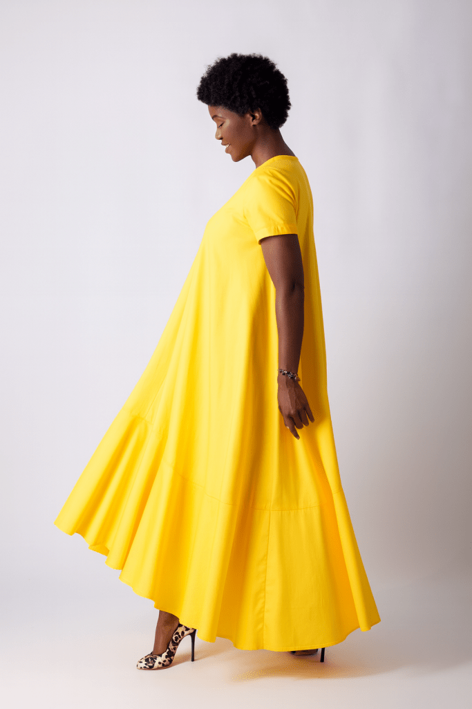 Yellow Summer Dress DIVA - EUG Fashion