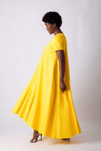 Yellow Summer Dress DIVA - EUG Fashion