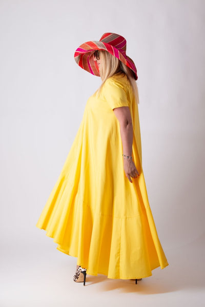 Yellow Summer Dress DIVA - EUG Fashion EugFashion 