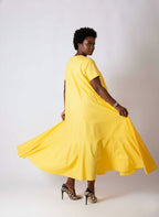 Yellow Summer Dress DIVA - EUG Fashion