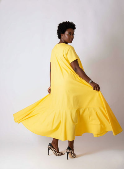 Yellow Summer Dress DIVA - EUG Fashion EugFashion 