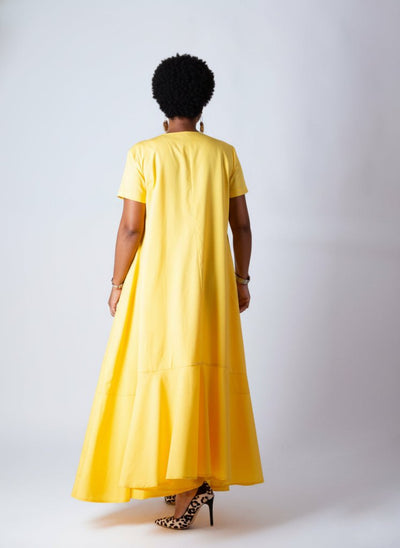 Yellow Summer Dress DIVA - EUG Fashion EugFashion 