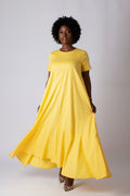 Yellow Summer Dress DIVA - EUG Fashion