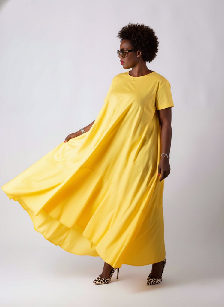 Yellow Summer Dress DIVA - EUG Fashion EugFashion 