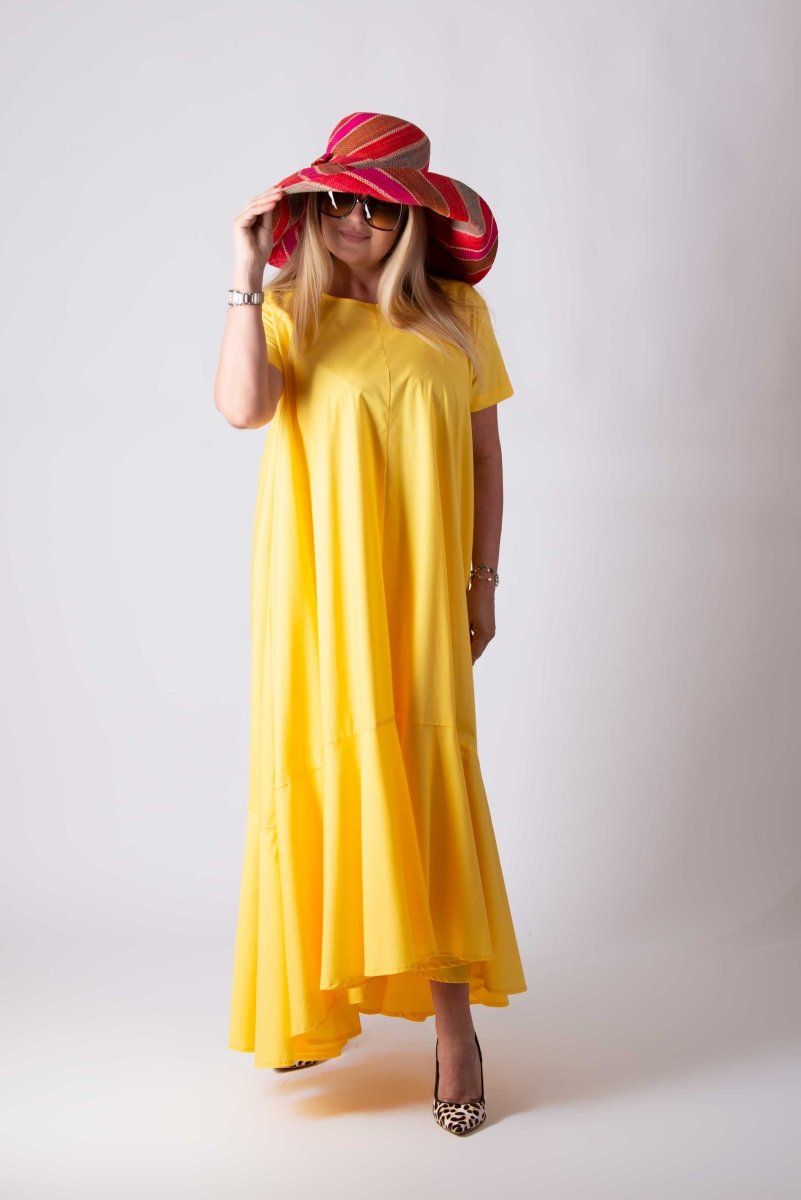 Yellow Summer Dress DIVA - EUG Fashion EugFashion 