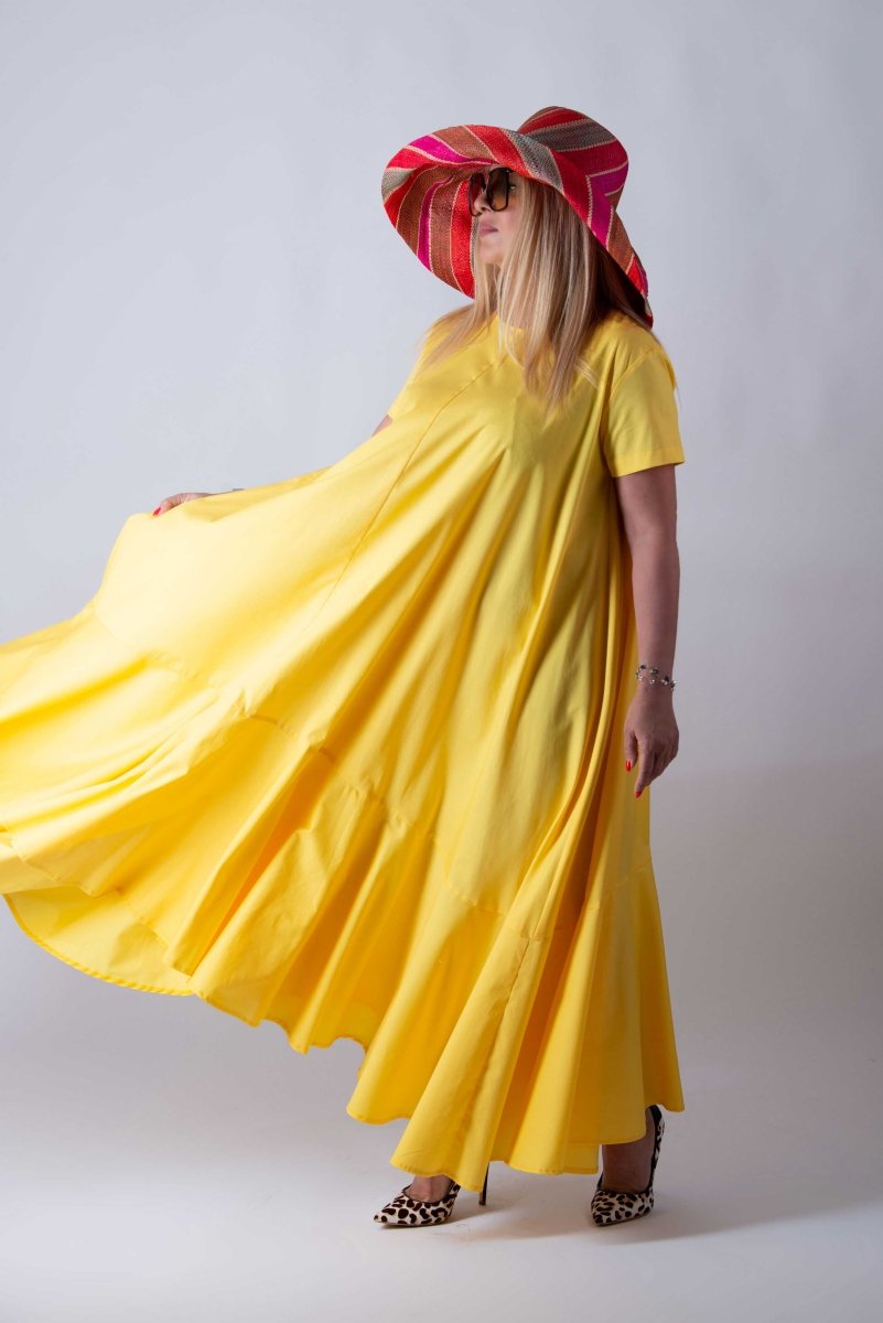 Yellow Summer Dress DIVA - EUG Fashion EugFashion 