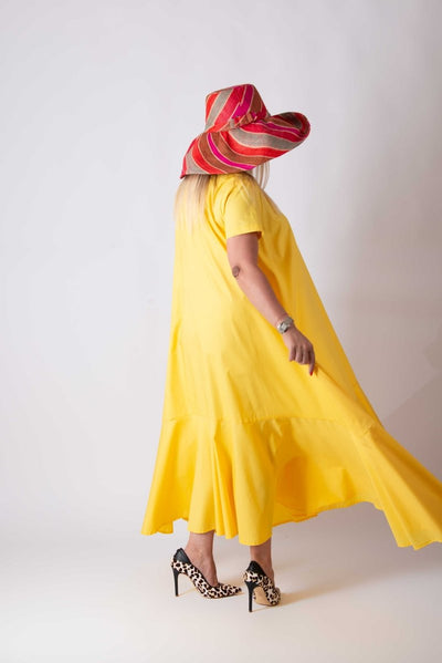 Yellow Summer Dress DIVA - EUG Fashion EugFashion 