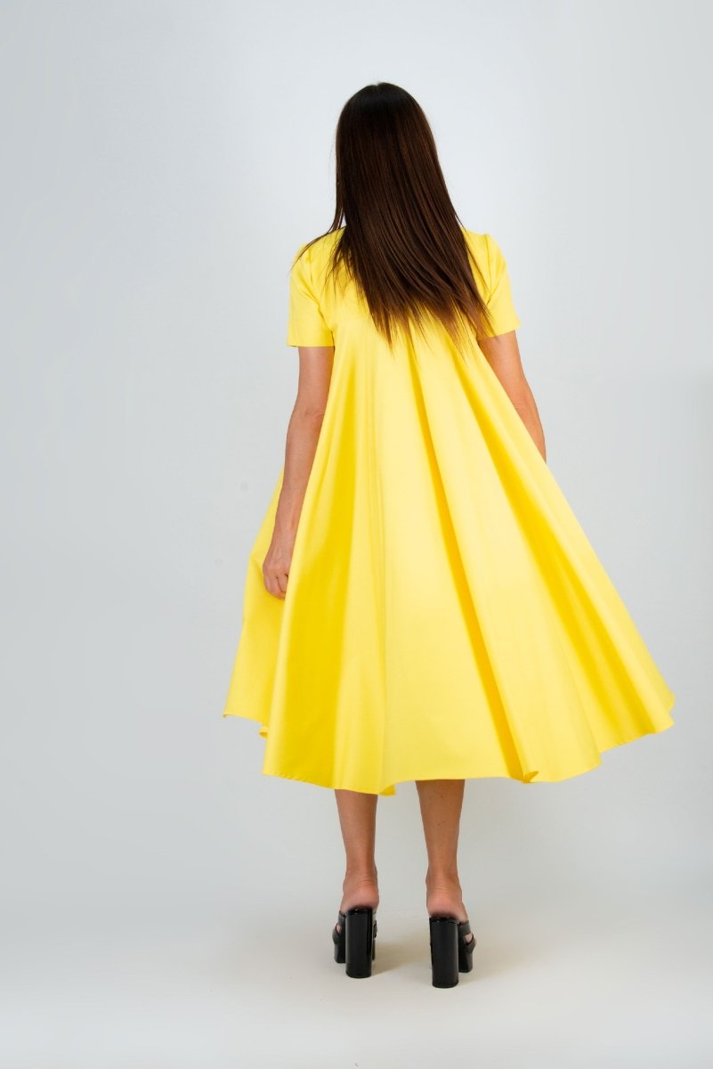 Yellow Summer Maxi Dress KOSARA - EUG Fashion