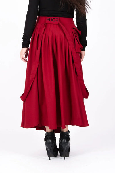 ZEFIRA Asymmetrical Long Red Skirt ON SALE - EUG Fashion EugFashion 