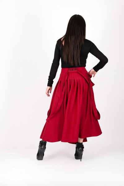 ZEFIRA Asymmetrical Long Red Skirt ON SALE - EUG Fashion EugFashion 