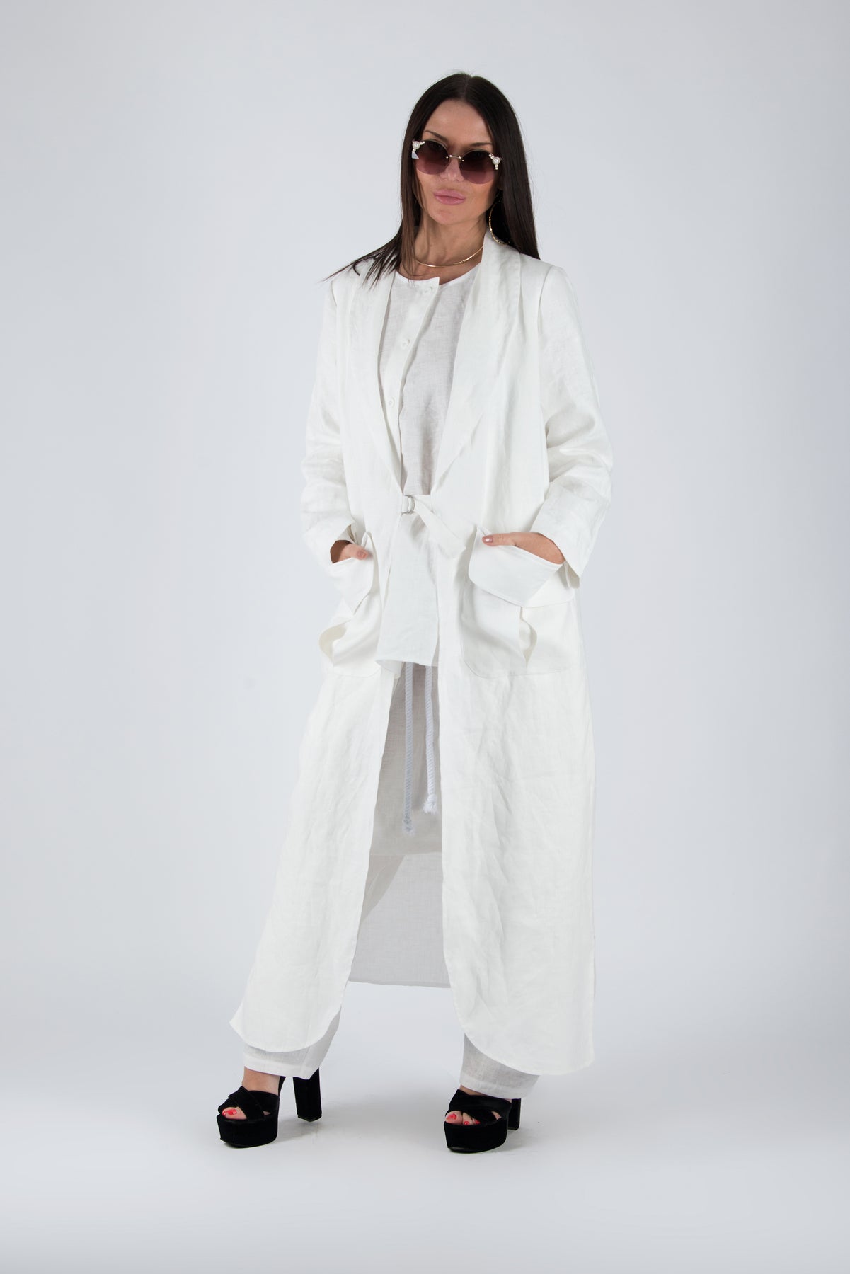 Long Linen Summer Vest Sierra | EUG Fashion