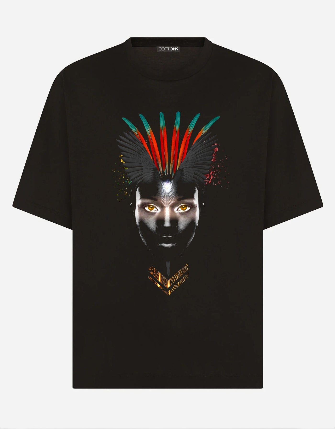 African Woman with Feathers T-shirt EugFashion 