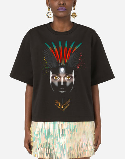 African Woman with Feathers T-shirt - EUG FASHION EugFashion 
