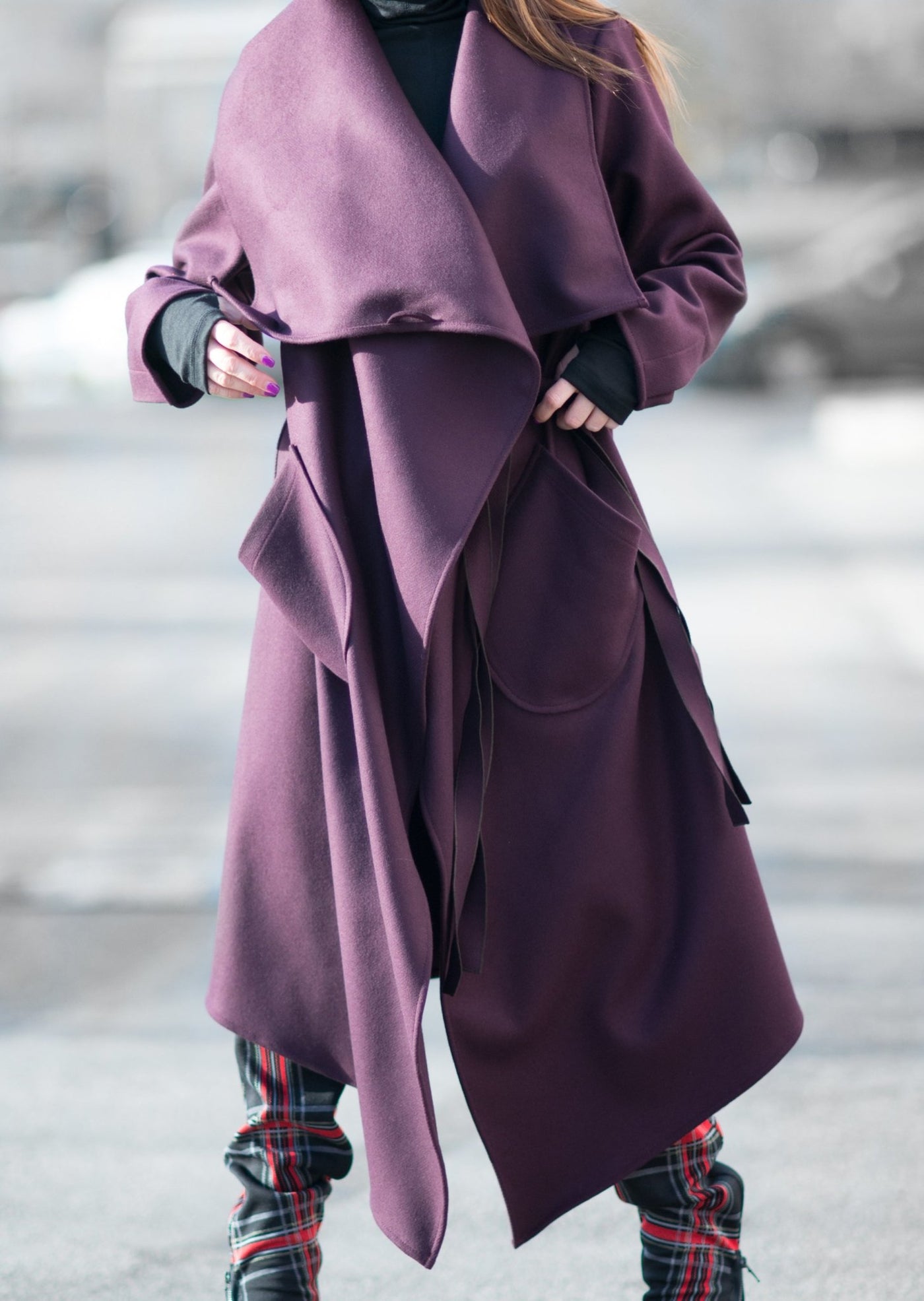 Autumn Women Purple Coat VICTORIA EugFashion 