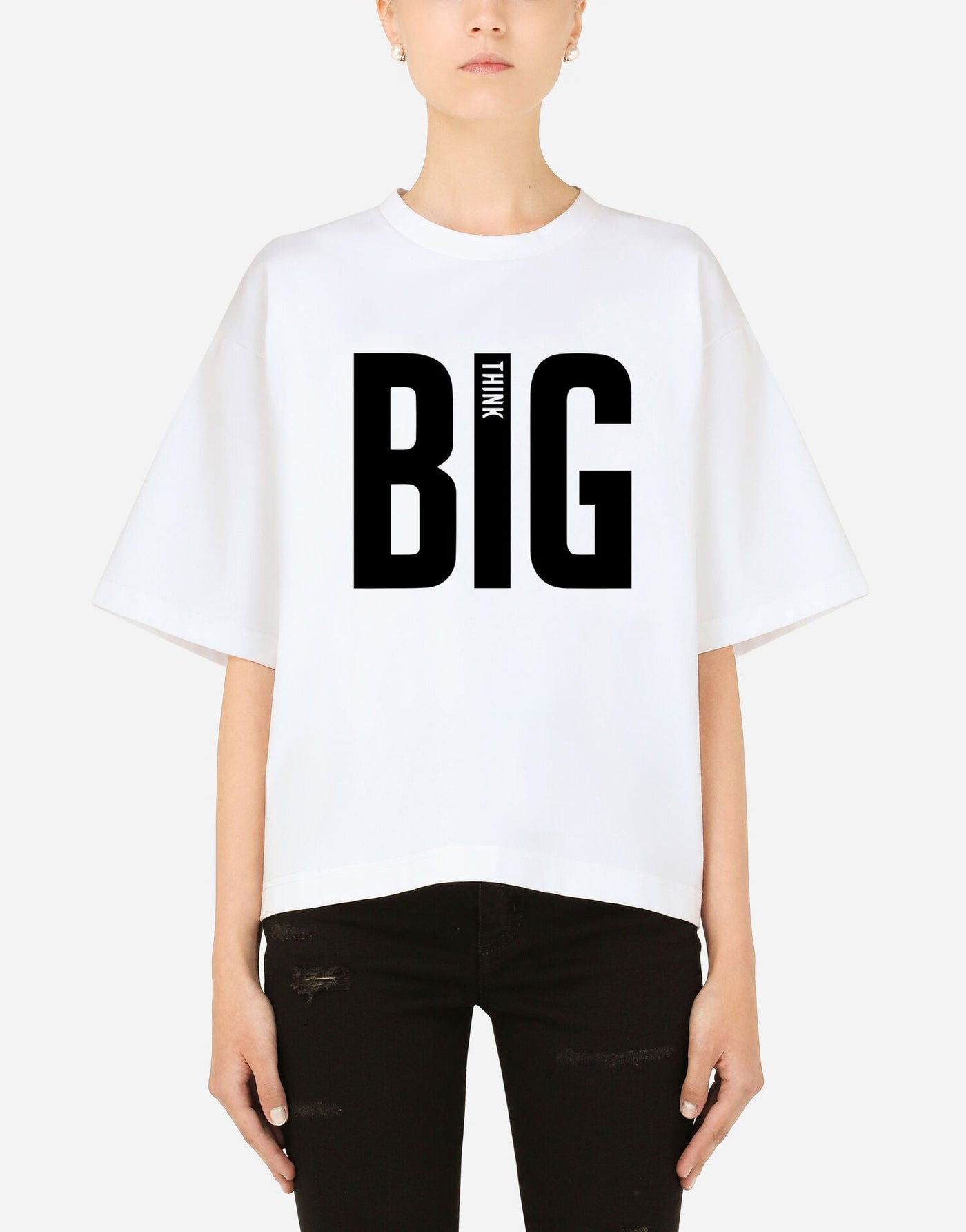 Big Think Text T-shirt - EUG FASHION EugFashion 