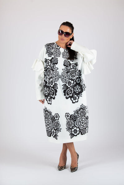 Black and White Neoprene Dress EugFashion 