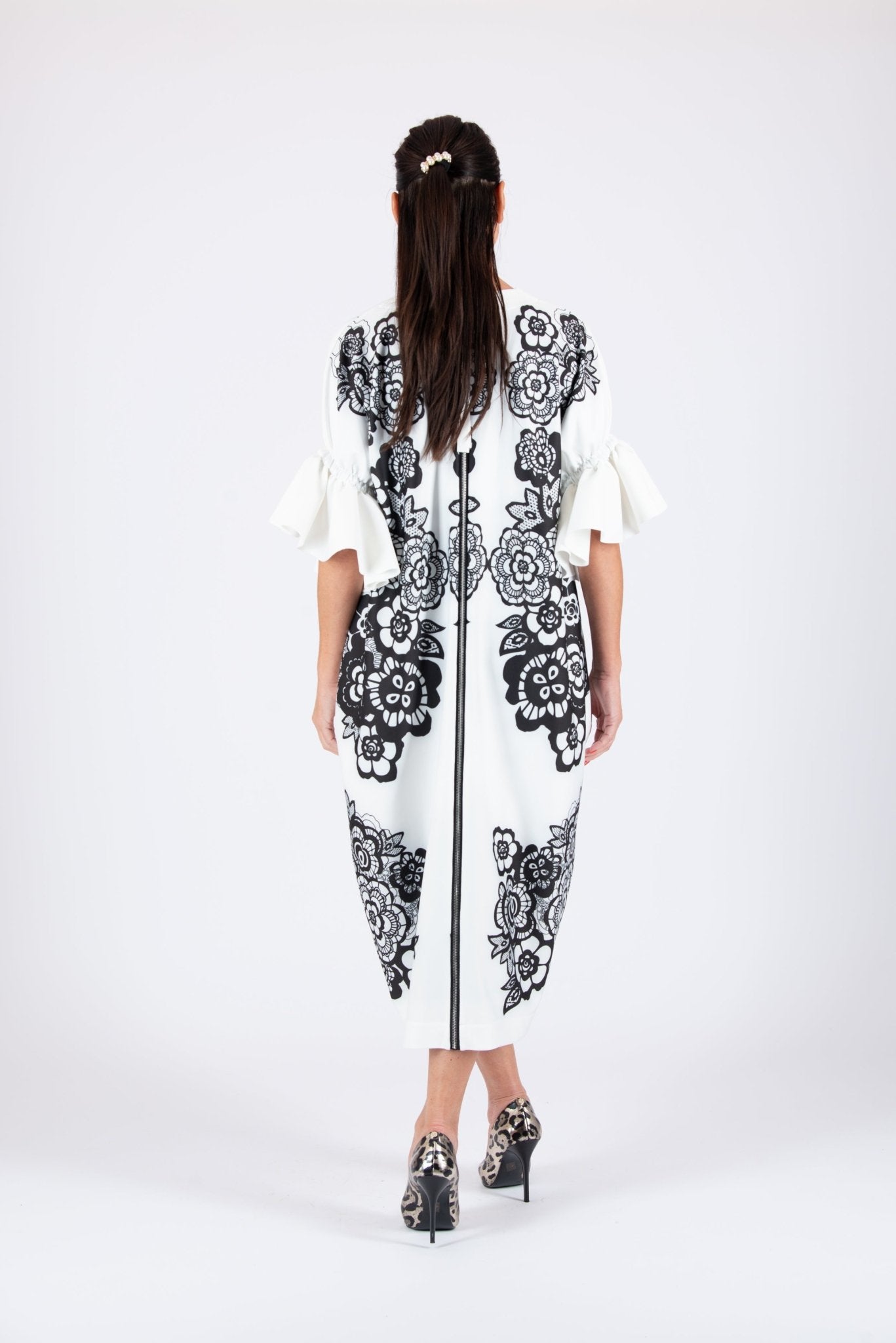 Black and White Neoprene Dress EugFashion 