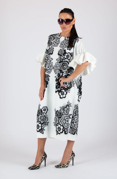 Black and White Neoprene Dress EugFashion 