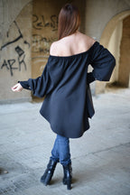 Black off shoulder Tunic Felicia SALE - EUG Fashion