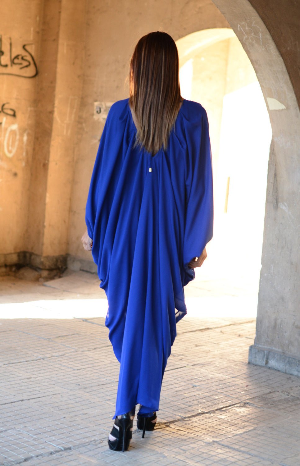 Blue Chiffon Maxi Dress PREA - EUG FASHION EugFashion 