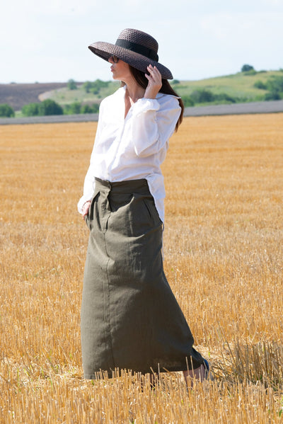 Boho Linen Wrap Skirt RACHEL - EUG FASHION EugFashion 