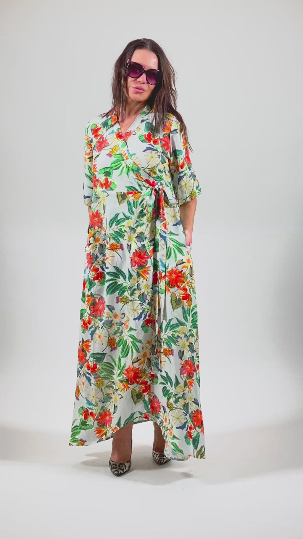 Linen Wrap  Long Dress VERONA