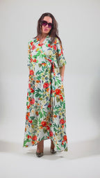 Linen Wrap  Long Dress VERONA