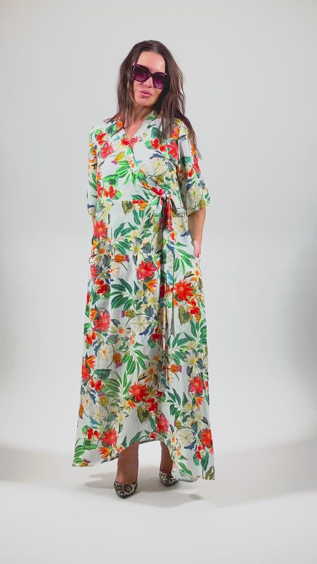 Linen Wrap  Long Dress VERONA