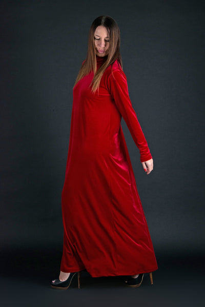 Elegant Turtleneck Velvet Dress VALERIE EugFashion 