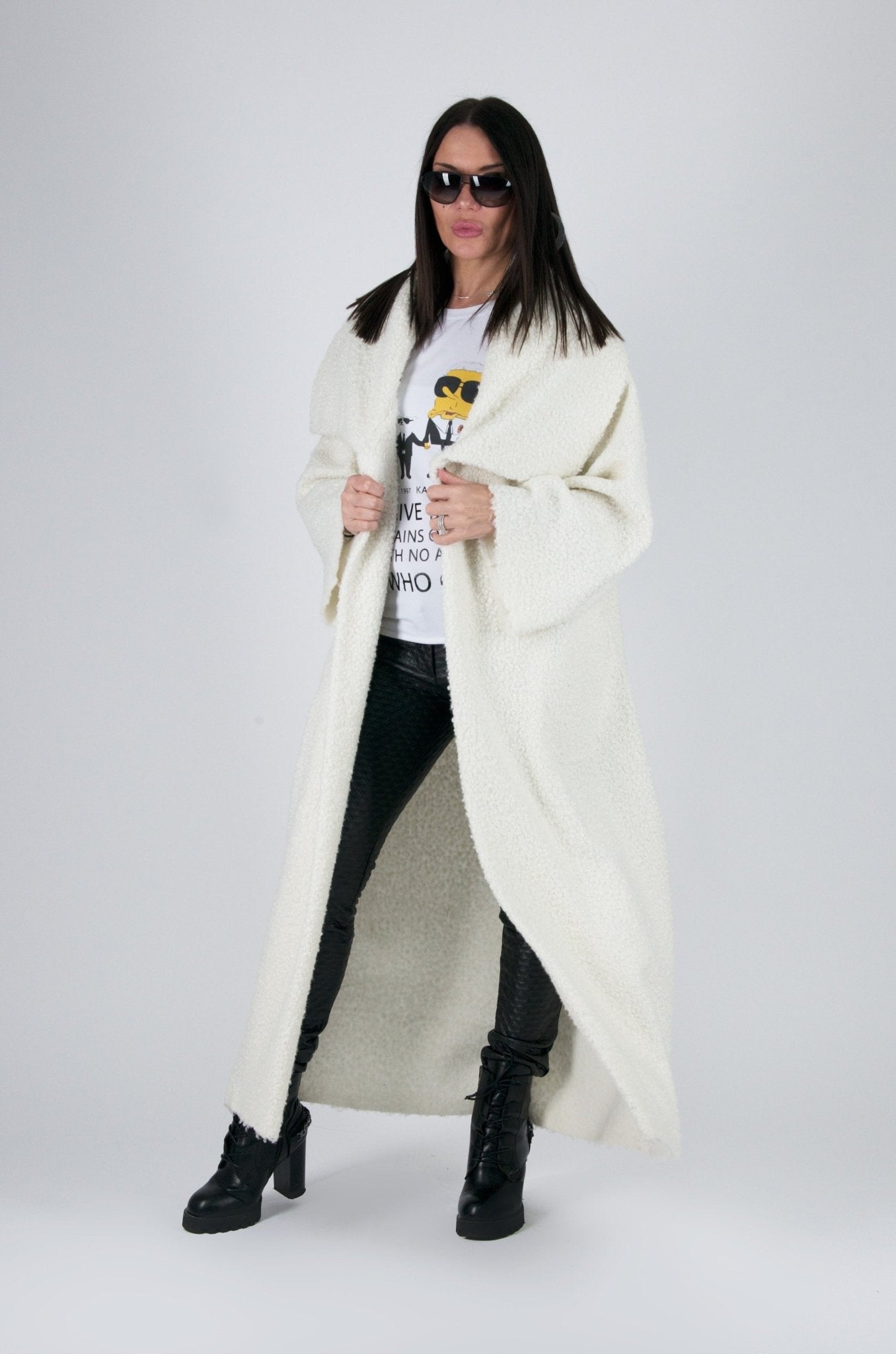 Ivory Wool Winter Coat OFELIA - EUG FASHION EugFashion 