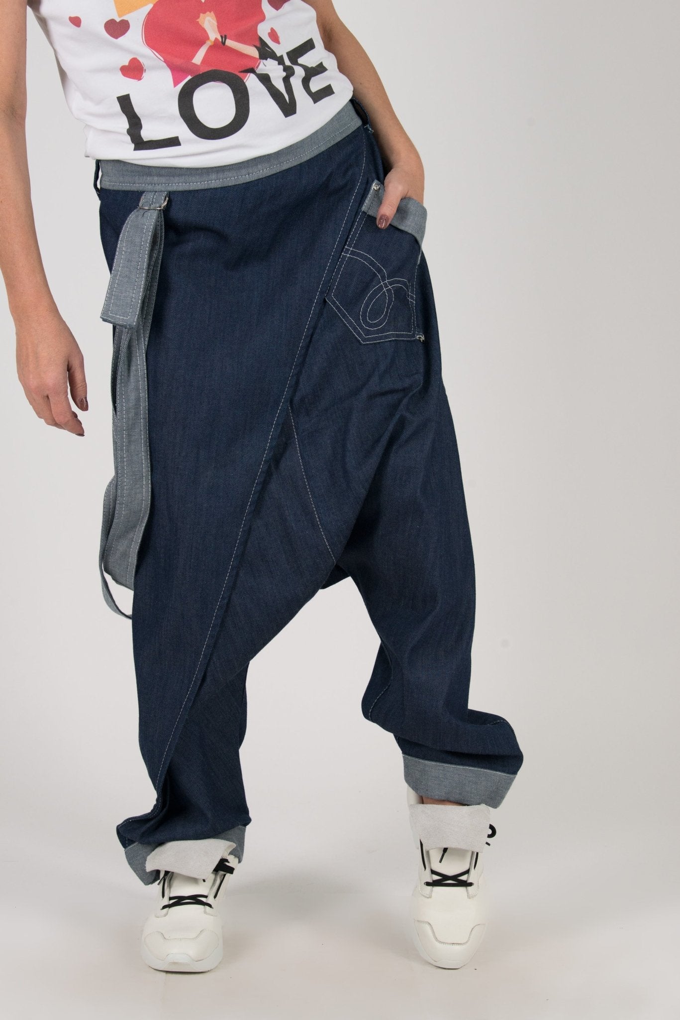 Shop Jeans Drop Crotch Pants Lesila for Women | EUG FASHION