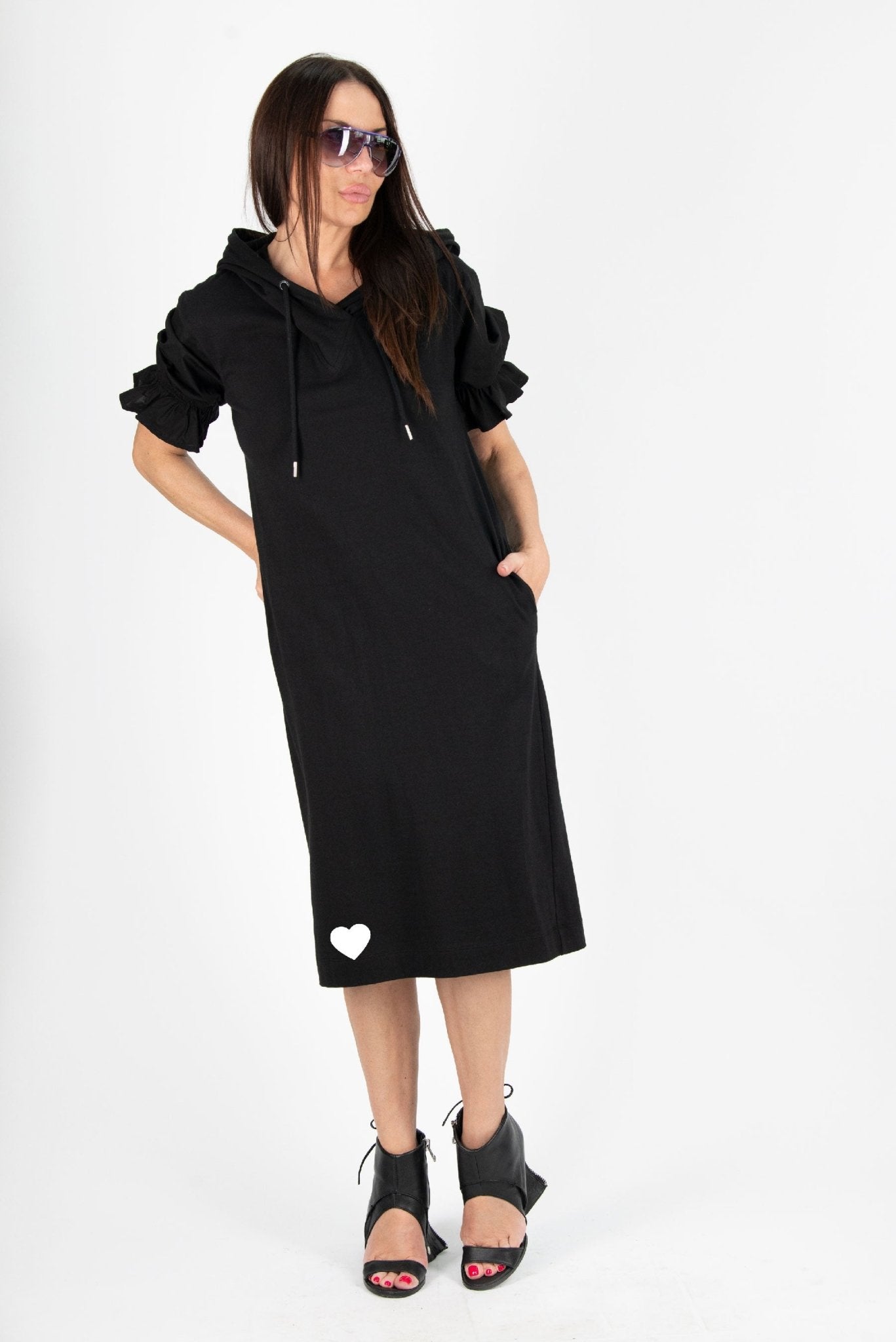 Jersey Cotton Hooded Dress SANDRA EugFashion 